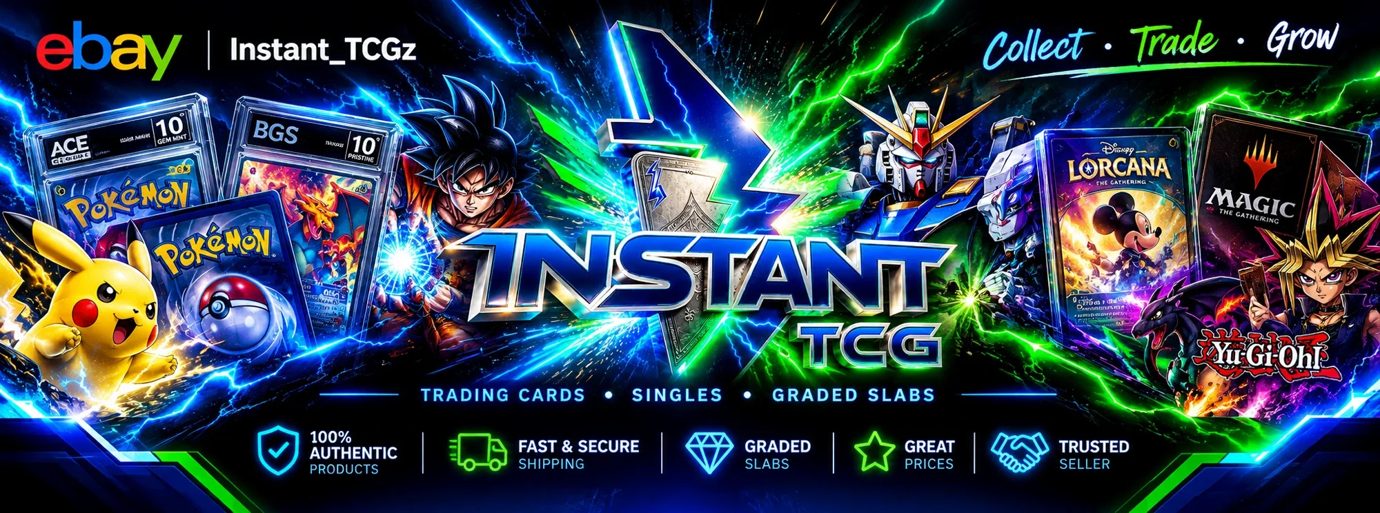 InstantTCGZ — trading cards, singles and graded slabs